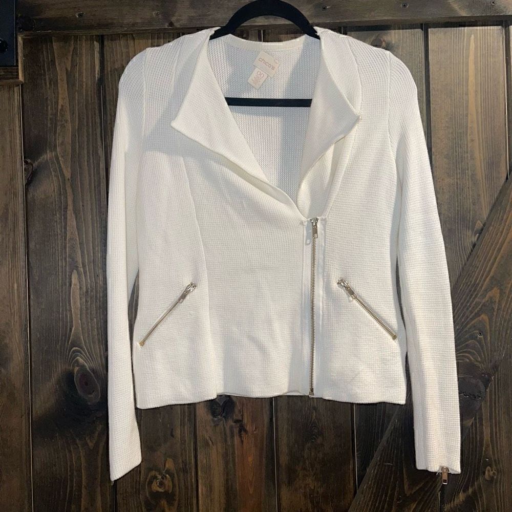 Chico’s Moto Style Zip Sweater 